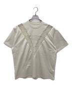 PRANK PROJECTプランクプロジェクト）の古着「V-Cut Lace Logo Top」｜ベージュ