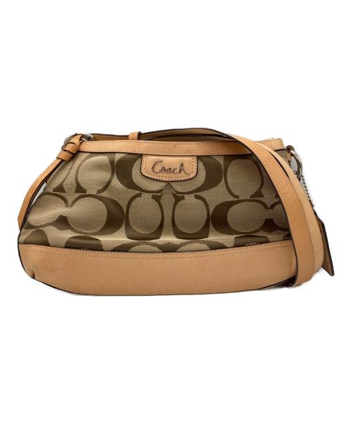 COACH（コーチ）COACH (コーチ) シグネチャーワンショルダーバッグ ブラウンの古着・服飾アイテム
