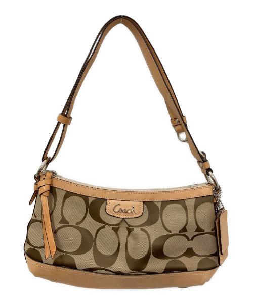 COACH（コーチ）COACH (コーチ) シグネチャーワンショルダーバッグ ブラウンの古着・服飾アイテム