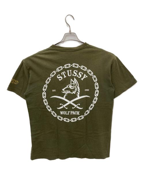 stussy（ステューシー）stussy (ステューシー) プリントTシャツ グリーン サイズ:Lの古着・服飾アイテム