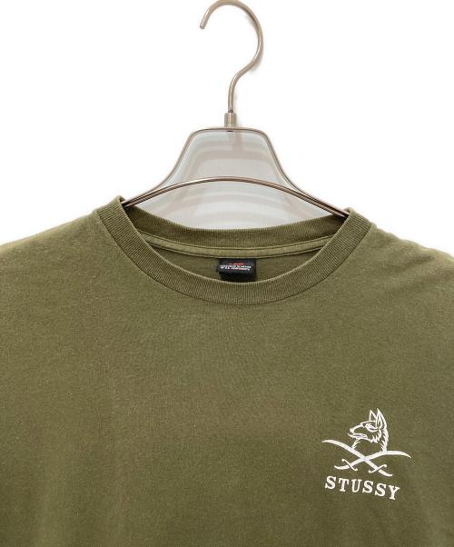 stussy（ステューシー）stussy (ステューシー) プリントTシャツ グリーン サイズ:Lの古着・服飾アイテム