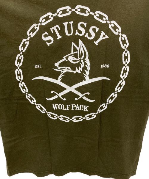 stussy（ステューシー）stussy (ステューシー) プリントTシャツ グリーン サイズ:Lの古着・服飾アイテム