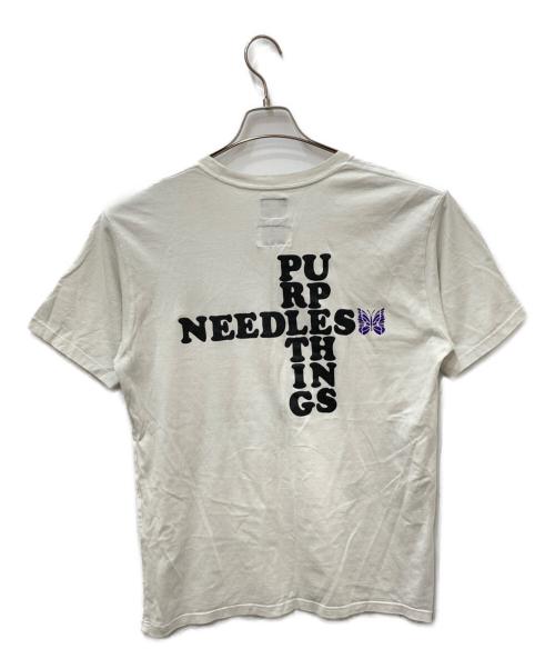 Needles（ニードルズ）Needles (ニードルズ) PURPLE THINGS (パープルシングス) Crew Neck Tee　クルーネックTシャツ ホワイト サイズ:Mの古着・服飾アイテム