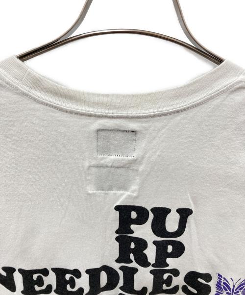 Needles（ニードルズ）Needles (ニードルズ) PURPLE THINGS (パープルシングス) Crew Neck Tee　クルーネックTシャツ ホワイト サイズ:Mの古着・服飾アイテム