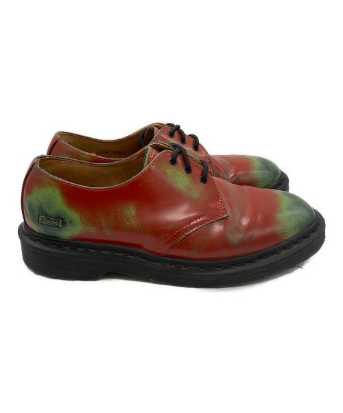 Dr.Martens（ドクターマーチン）Dr.Martens (ドクターマーチン) SUPREME (シュプリーム) 3 Eye Shoe レッド×グリーン サイズ:7の古着・服飾アイテム