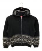 SUPREMEシュプリーム）の古着「Beaded Zip Up Hooded Sweater」｜ブラック