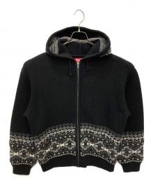 SUPREME（シュプリーム）の古着「Beaded Zip Up Hooded Sweater」｜ブラック