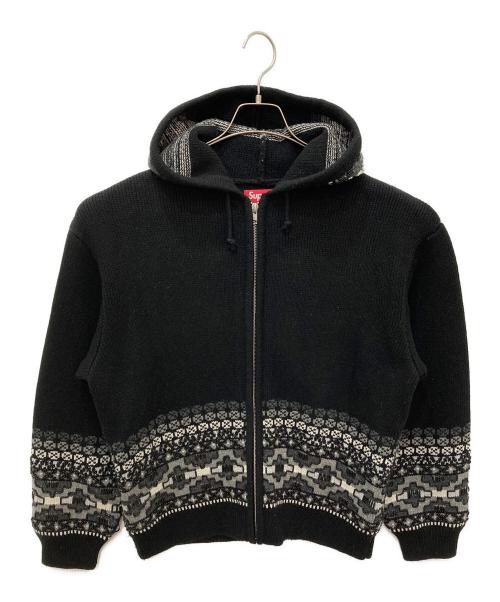 SUPREME（シュプリーム）Supreme (シュプリーム) Beaded Zip Up Hooded Sweater ブラック サイズ:Mの古着・服飾アイテム
