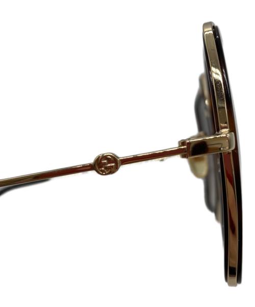 GUCCI（グッチ）GUCCI (グッチ) インターロッキングロゴ ヘキサゴンフレームサングラス ブラウン サイズ:56□19-140の古着・服飾アイテム