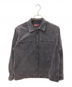 SUPREMEシュプリーム）の古着「Washed Corduroy Zip Up Shirt　ウォッシュド コーデュロイ ジップアップ シャツ」｜ネイビー