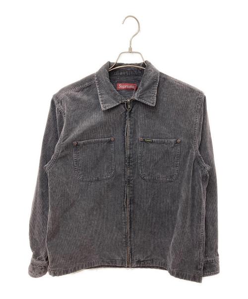 SUPREME（シュプリーム）Supreme (シュプリーム) Washed Corduroy Zip Up Shirt　ウォッシュド コーデュロイ ジップアップ シャツ ネイビー サイズ:Sの古着・服飾アイテム