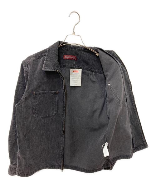 SUPREME（シュプリーム）Supreme (シュプリーム) Washed Corduroy Zip Up Shirt　ウォッシュド コーデュロイ ジップアップ シャツ ネイビー サイズ:Sの古着・服飾アイテム
