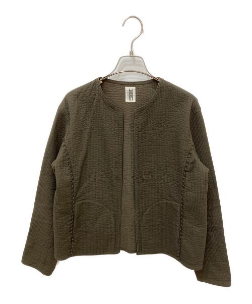 HaaT ISSEY MIYAKE（ハート イッセイ ミヤケ）HaaT ISSEY MIYAKE (ハート イッセイ ミヤケ) ノーカラージャケット グリーン サイズ:2の古着・服飾アイテム