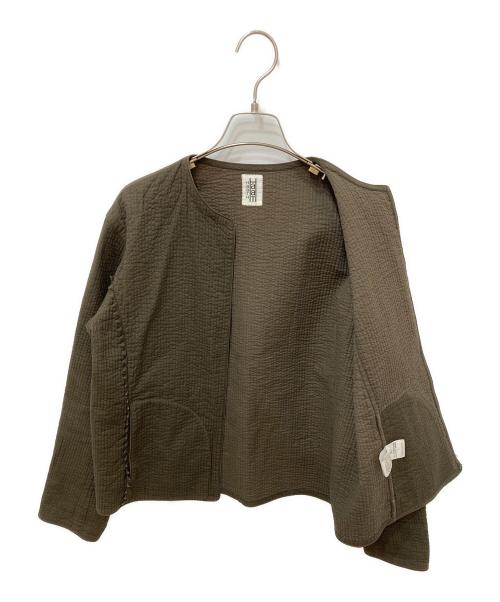 HaaT ISSEY MIYAKE（ハート イッセイ ミヤケ）HaaT ISSEY MIYAKE (ハート イッセイ ミヤケ) ノーカラージャケット グリーン サイズ:2の古着・服飾アイテム