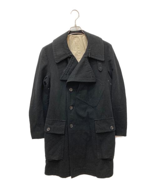 Y's for men（ワイズフォーメン）Y'S for men (ワイズフォーメン) ベルテッドウールコットンリネンコート ブラック サイズ:2の古着・服飾アイテム
