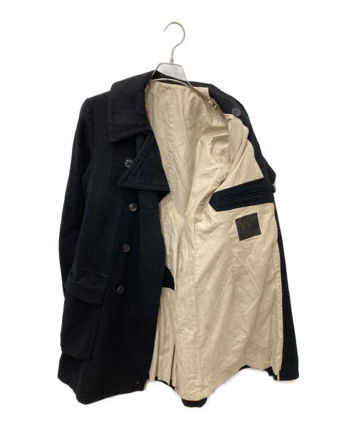 Y's for men（ワイズフォーメン）Y'S for men (ワイズフォーメン) ベルテッドウールコットンリネンコート ブラック サイズ:2の古着・服飾アイテム