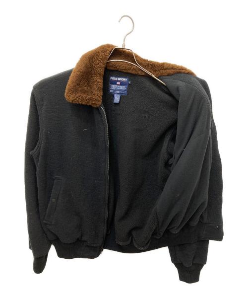 POLO SPORT（ポロスポーツ）POLO SPORT (ポロスポーツ) B-15 フリースフライトジャケット ブラック サイズ:Lの古着・服飾アイテム