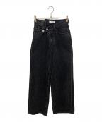 moussyマウジー）の古着「CROSS WAIST WIDE STRAIGHT」｜ブラック