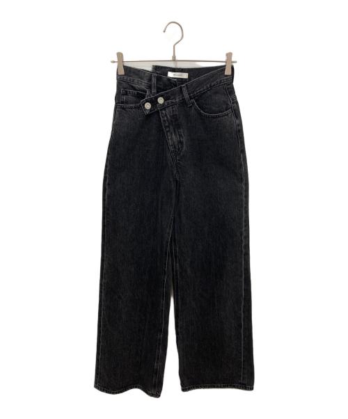 moussy（マウジー）moussy (マウジー) CROSS WAIST WIDE STRAIGHT ブラックの古着・服飾アイテム