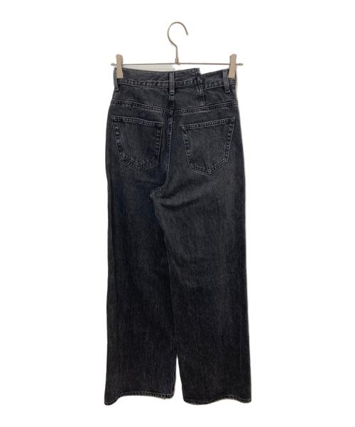 moussy（マウジー）moussy (マウジー) CROSS WAIST WIDE STRAIGHT ブラックの古着・服飾アイテム