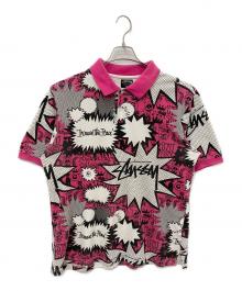 stussy（ステューシー）の古着「ポロシャツ」｜ホワイト×ピンク