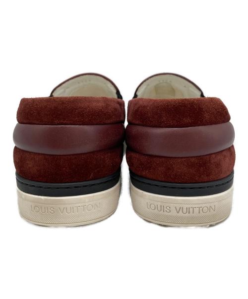 LOUIS VUITTON（ルイ ヴィトン）LOUIS VUITTON (ルイ ヴィトン) モノグラムチェック スリッポン ホワイト×レッド サイズ:6.5の古着・服飾アイテム