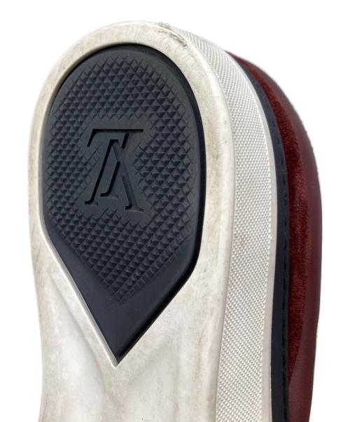 LOUIS VUITTON（ルイ ヴィトン）LOUIS VUITTON (ルイ ヴィトン) モノグラムチェック スリッポン ホワイト×レッド サイズ:6.5の古着・服飾アイテム