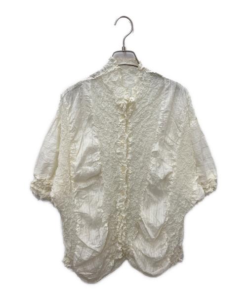 ISSEY MIYAKE（イッセイミヤケ）ISSEY MIYAKE (イッセイミヤケ) シワ加工切替シャツ ベージュ サイズ:2の古着・服飾アイテム