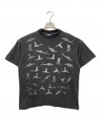 USEDユーズド）の古着「ガイコツプリントTシャツ」｜グレー