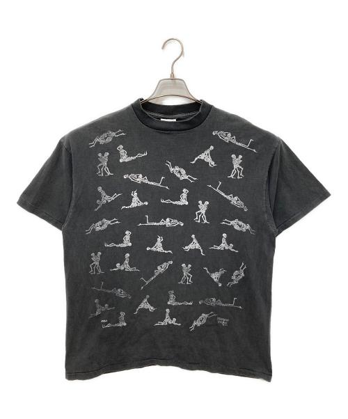USED（ユーズド）USED (ユーズド) ガイコツプリントTシャツ グレー サイズ:XLの古着・服飾アイテム