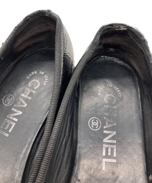 CHANEL（シャネル）CHANEL (シャネル) バレリーナ ココマーク ブラック サイズ:記載なしの為実寸参照の古着・服飾アイテム