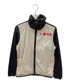 PLAY COMME des GARCONS×K-WAYプレイコムデギャルソン×ケイウェイ）の古着「ハートワッペンフーデッドジャケット」｜ベージュ×ブラック