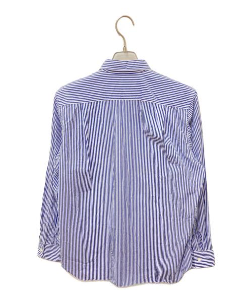 PLAY COMME des GARCONS（プレイコムデギャルソン）PLAY COMME des GARCONS (プレイコムデギャルソン) Stripe Shirt With Black Emblem Pattern A ブルー×ホワイト サイズ:Sの古着・服飾アイテム
