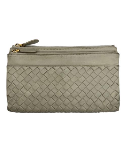BOTTEGA VENETA（ボッテガベネタ）BOTTEGA VENETA (ボッテガベネタ) イントレチャート長財布 グレーの古着・服飾アイテム