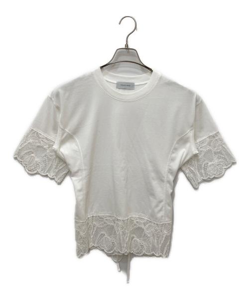 Adam et Rope（アダム エ ロペ）Adam et Rope (アダム エ ロペ) レースコンビT ホワイト サイズ:Ｆ 未使用品の古着・服飾アイテム
