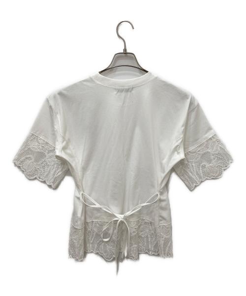 Adam et Rope（アダム エ ロペ）Adam et Rope (アダム エ ロペ) レースコンビT ホワイト サイズ:Ｆ 未使用品の古着・服飾アイテム