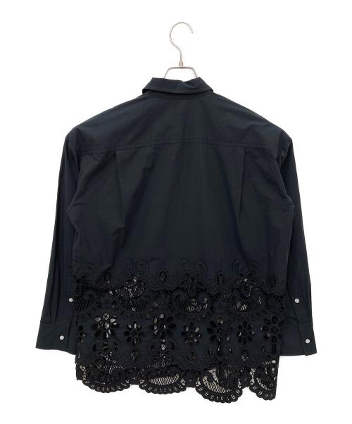 MAISON SPECIAL（メゾンスペシャル）MAISON SPECIAL (メゾンスペシャル) Hem Embroidery Neck Tie Shirt　ヘムエンブロイダリーネクタイシャツ ネイビー サイズ:FREEの古着・服飾アイテム