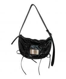 Matin Kim（マーティン・キム）の古着「HALF SHIRRING RIBBON ROUND BAG」｜ブラック