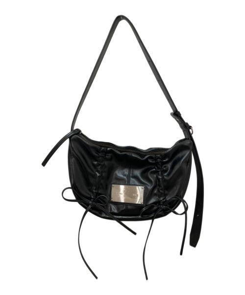 Matin Kim（マーティン・キム）matin kim (マーティン・キム) HALF SHIRRING RIBBON ROUND BAG ブラックの古着・服飾アイテム