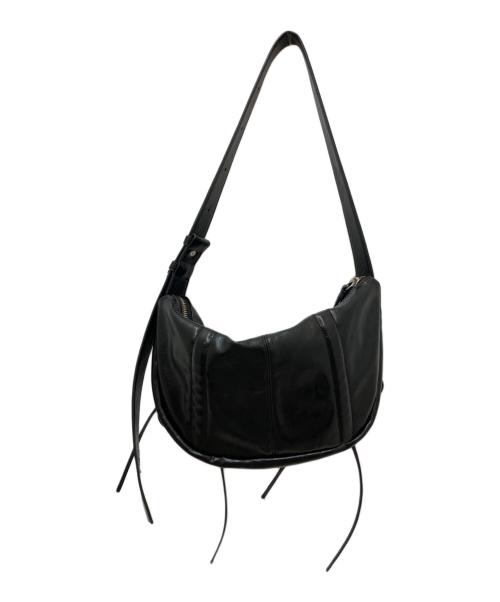Matin Kim（マーティン・キム）matin kim (マーティン・キム) HALF SHIRRING RIBBON ROUND BAG ブラックの古着・服飾アイテム