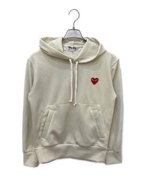 PLAY COMME des GARCONS（プレイコムデギャルソン）PLAY COMME des GARCONS (プレイコムデギャルソン) Pullover Hoodie With Red Emblem ベージュ サイズ:Ｓの古着・服飾アイテム