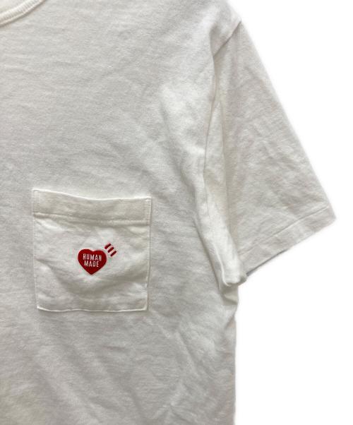 HUMAN MADE（ヒューマンメイド）HUMAN MADE (ヒューマンメイド) ポケットTシャツ ホワイト サイズ:Sの古着・服飾アイテム
