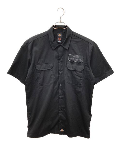 Dickies（ディッキーズ）Dickies (ディッキーズ) HARLEY-DAVIDSON (ハーレーダビッドソン) ワークシャツ ブラック サイズ:Lの古着・服飾アイテム