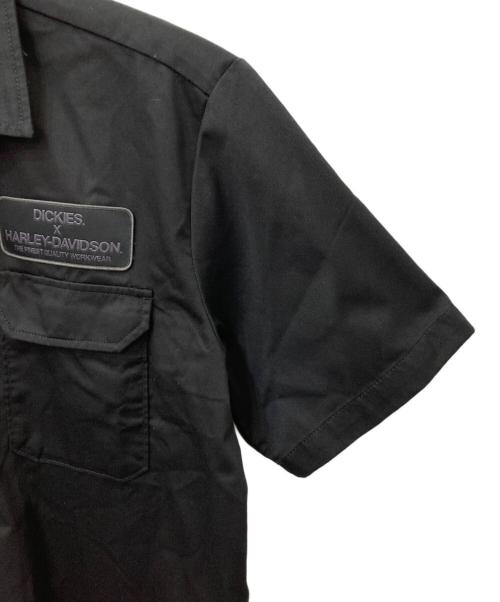Dickies（ディッキーズ）Dickies (ディッキーズ) HARLEY-DAVIDSON (ハーレーダビッドソン) ワークシャツ ブラック サイズ:Lの古着・服飾アイテム