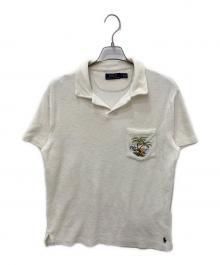 POLO RALPH LAUREN（ポロ・ラルフローレン）の古着「パイル地スキッパーシャツ」｜ホワイト