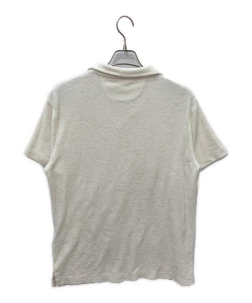 POLO RALPH LAUREN（ポロ・ラルフローレン）POLO RALPH LAUREN (ポロ・ラルフローレン) パイル地スキッパーシャツ ホワイト サイズ:Ｍの古着・服飾アイテム