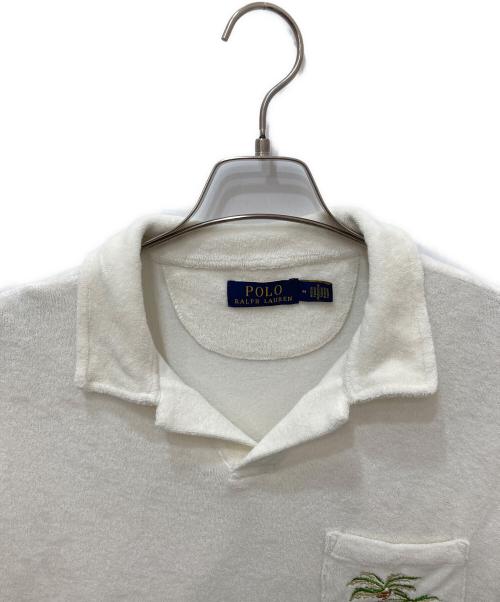 POLO RALPH LAUREN（ポロ・ラルフローレン）POLO RALPH LAUREN (ポロ・ラルフローレン) パイル地スキッパーシャツ ホワイト サイズ:Ｍの古着・服飾アイテム