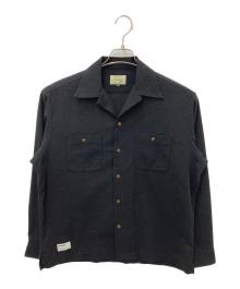 Schott（ショット）の古着「HV SHIRT PLAIN/ヘンプビスコース シャツ」｜ブラック