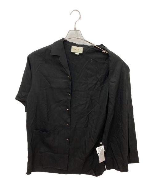GUCCI（グッチ）GUCCI (グッチ) Orgasmique Bowling Shirt ブラック サイズ:48の古着・服飾アイテム