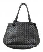 BOTTEGA VENETAボッテガベネタ）の古着「イントレチャートレザーハンドバッグ」｜ブラック